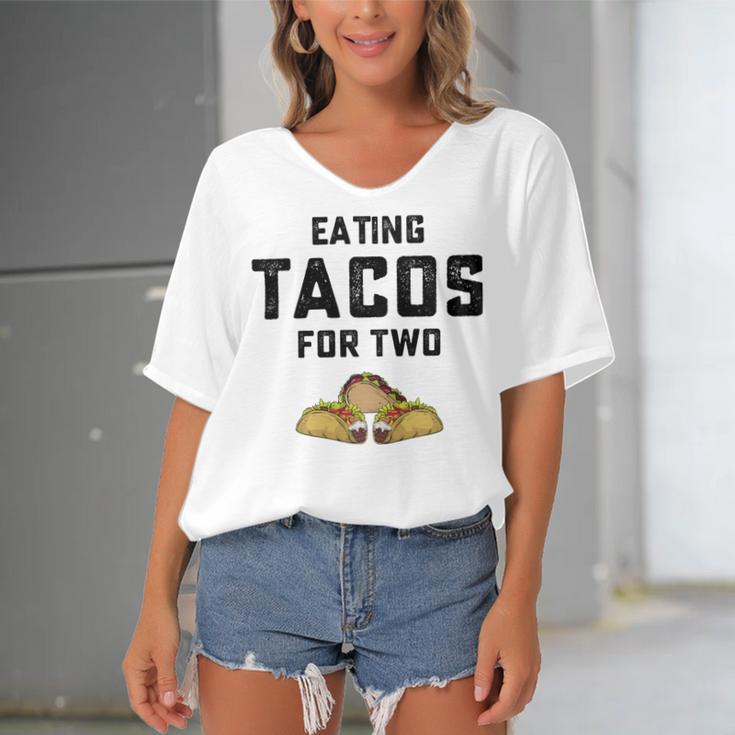 Eating Tacos For Two Women's Bat Sleeves V-Neck Blouse