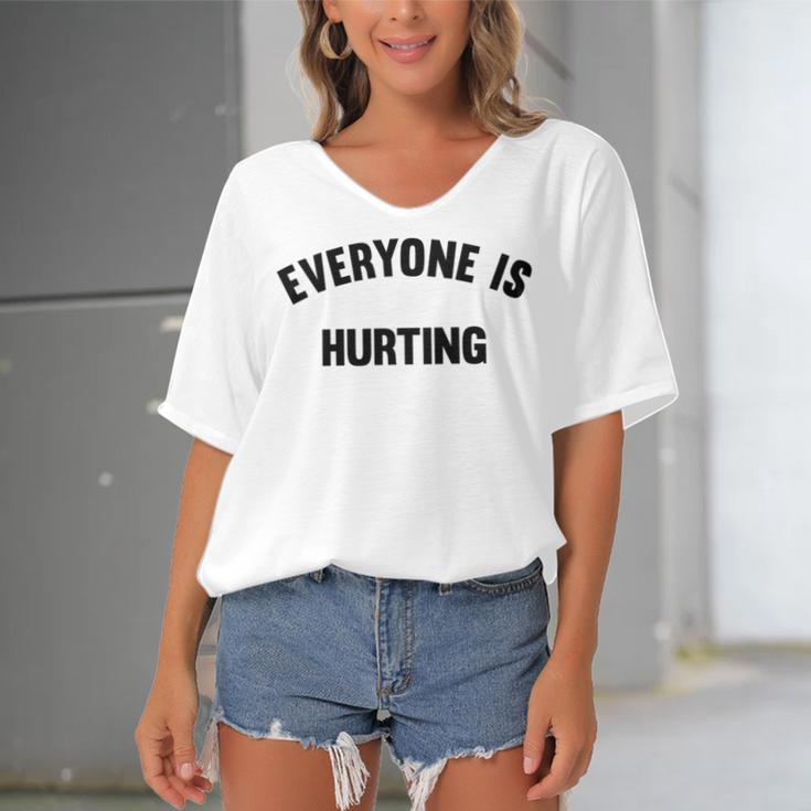 Everyone Is Hurting Women's Bat Sleeves V-Neck Blouse