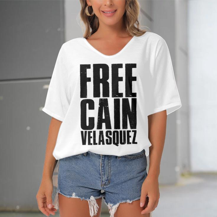 Free Cain Velasquez V4 Women's Bat Sleeves V-Neck Blouse