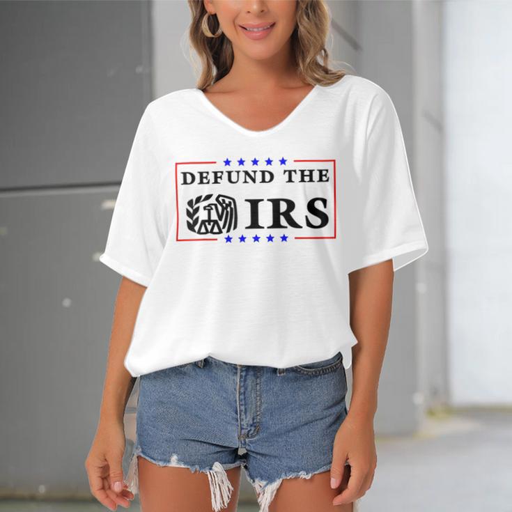 Funny Humor Irs Defund The Irs Women's Bat Sleeves V-Neck Blouse