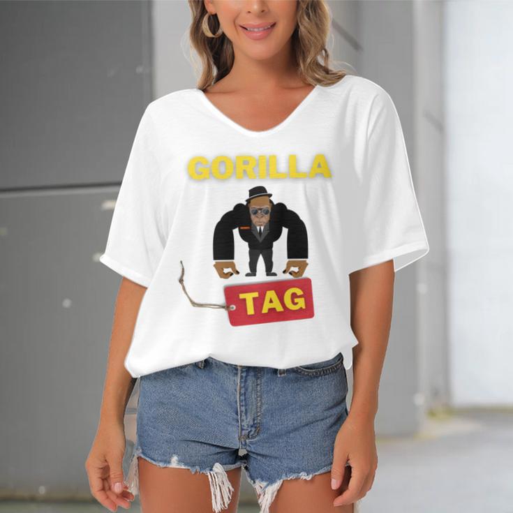 Gorilla Tag Pfp Maker Gorilla Tag Classic Women's Bat Sleeves V-Neck Blouse