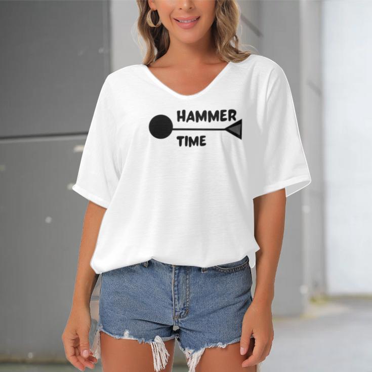 Hammer Time Track And Field Hammer Throw Women's Bat Sleeves V-Neck Blouse