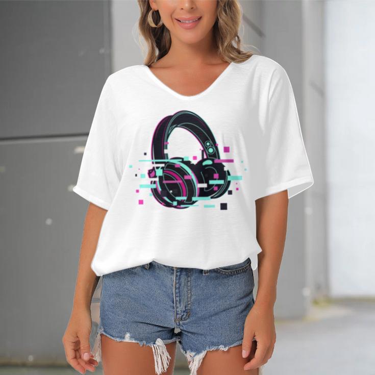 Headset Lover V2 Women's Bat Sleeves V-Neck Blouse