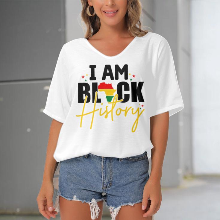 I Am Black History V2 Women's Bat Sleeves V-Neck Blouse