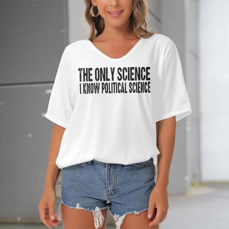 I Know Political Science Gifts Women's Bat Sleeves V-Neck Blouse