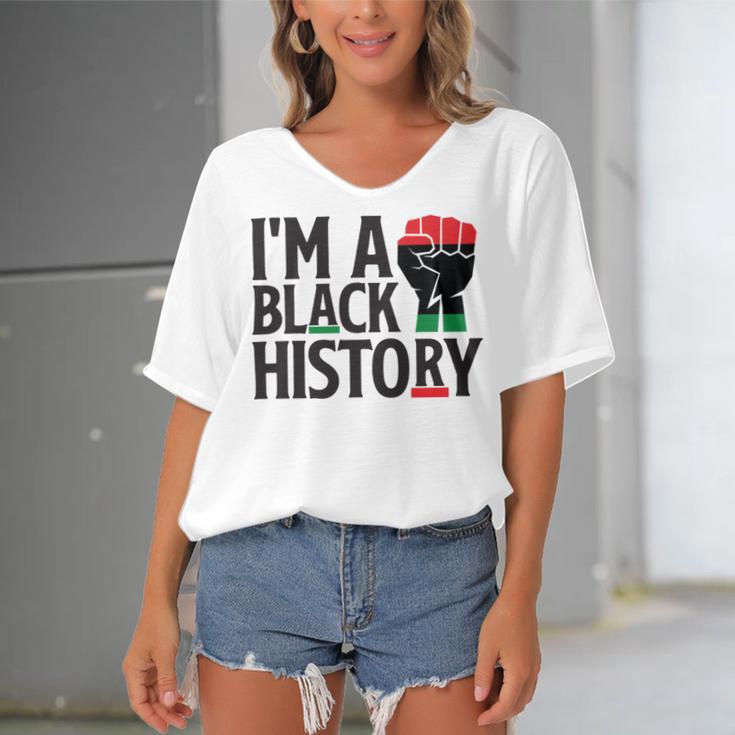 Im A Black History Juneteenth African American Women's Bat Sleeves V-Neck Blouse