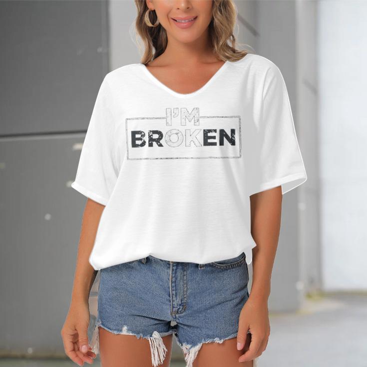 Im Ok Broken 247 Trending Shirt Women's Bat Sleeves V-Neck Blouse