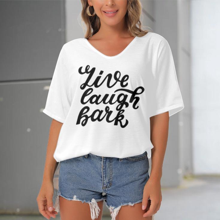 Live Laugh Bark 7 Trending Shirt Women's Bat Sleeves V-Neck Blouse