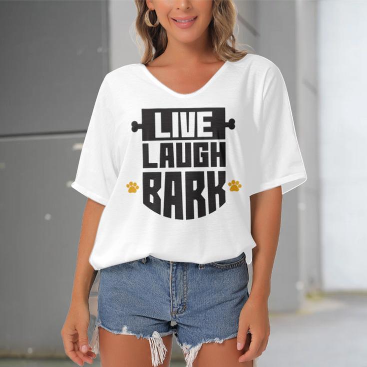 Live Laugh Bark 8 Trending Shirt Women's Bat Sleeves V-Neck Blouse