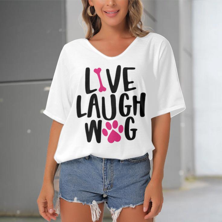 Live Laugh Bark 9 Trending Shirt Women's Bat Sleeves V-Neck Blouse