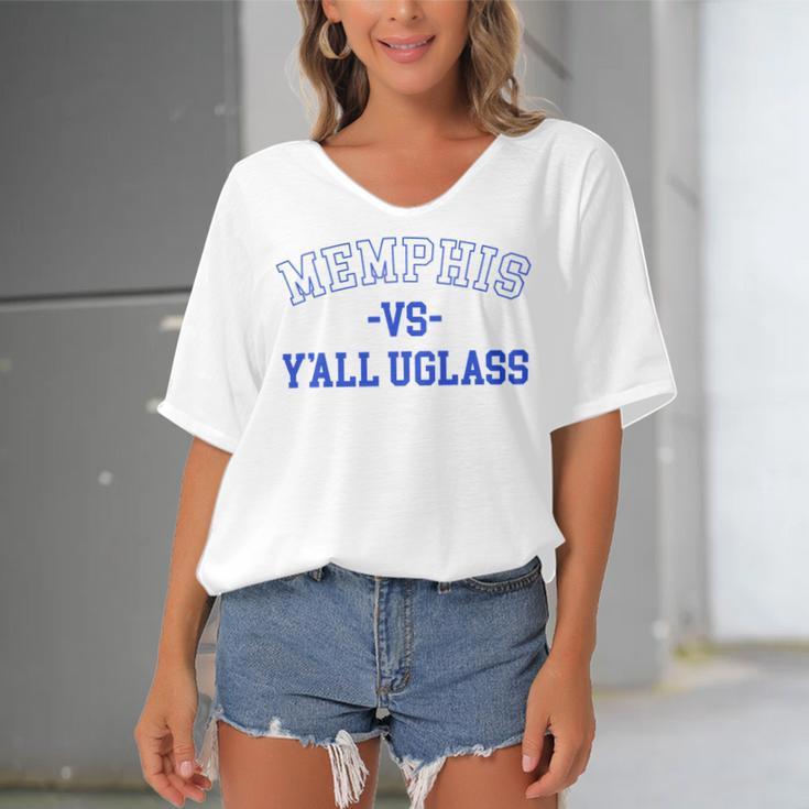 Memphis Vs Yall Uglass Women's Bat Sleeves V-Neck Blouse