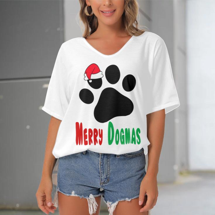 Merry Dogmas Women's Bat Sleeves V-Neck Blouse