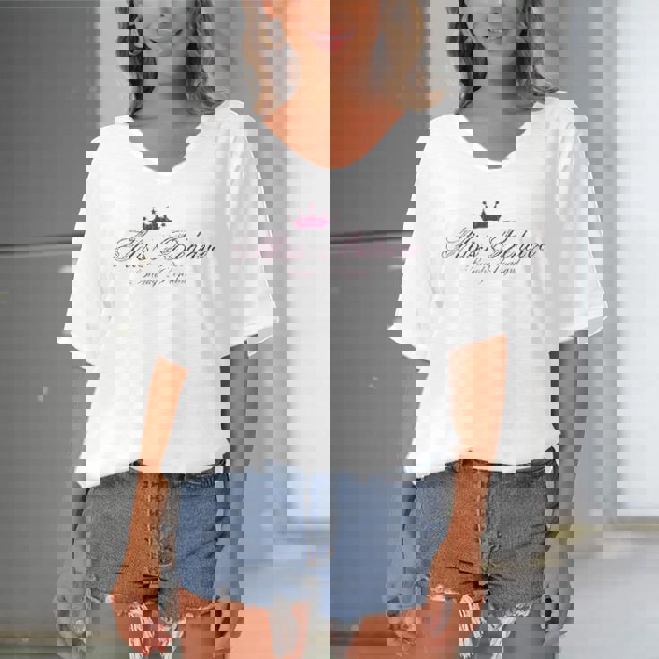 Miss Behave Beauty Pageant Tee Women's Bat Sleeves V-Neck Blouse