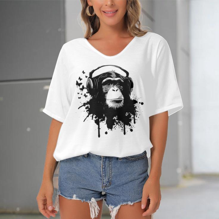 Monkey Business Women's Bat Sleeves V-Neck Blouse