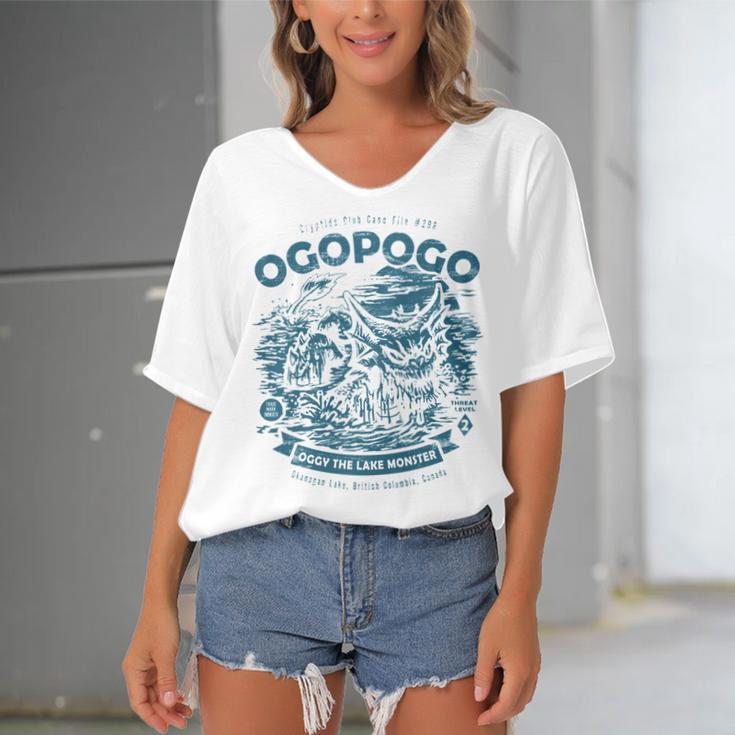 Ogopogo - Cryptids Club Case File 298 191 Trending Shirt Women's Bat Sleeves V-Neck Blouse