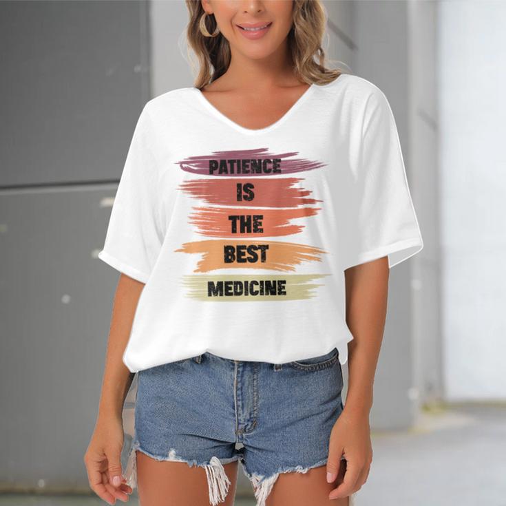 Patience Is The Best Medicine Women's Bat Sleeves V-Neck Blouse