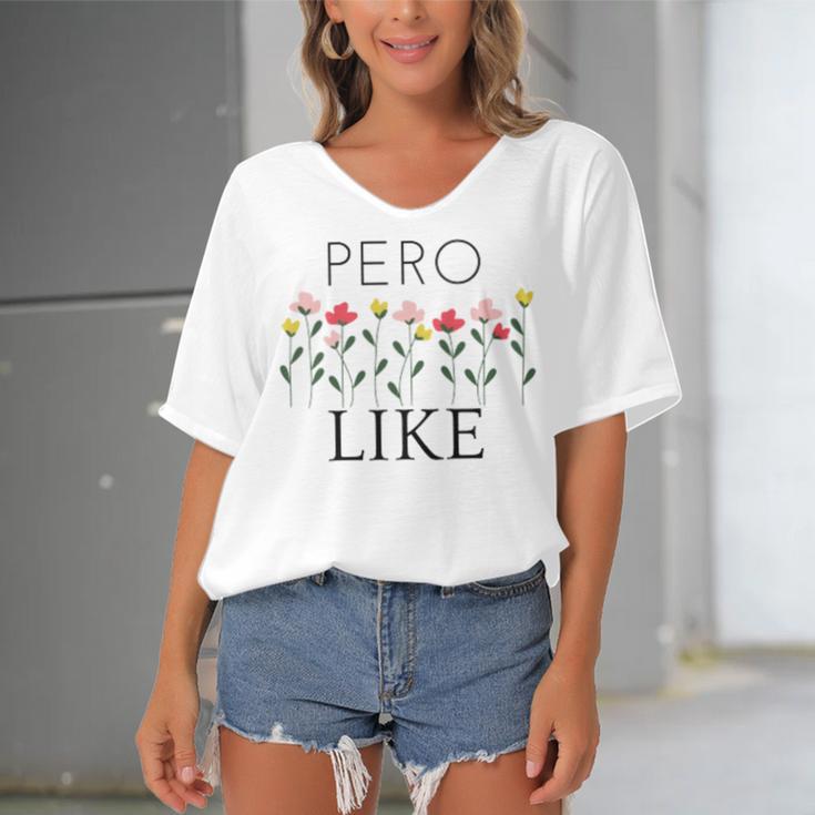 Pero Like Women's Bat Sleeves V-Neck Blouse