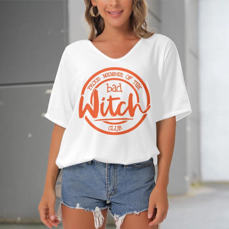 Proud Member Of The Bad Witch Club Circle Basic Women's Bat Sleeves V-Neck Blouse