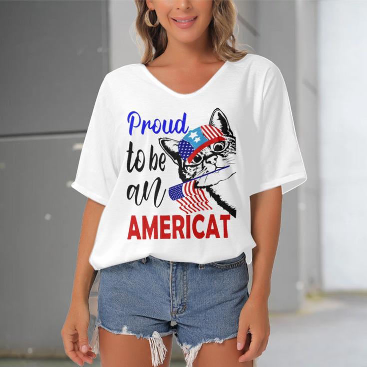 Proud To Be An Americat 807 Shirt Women's Bat Sleeves V-Neck Blouse