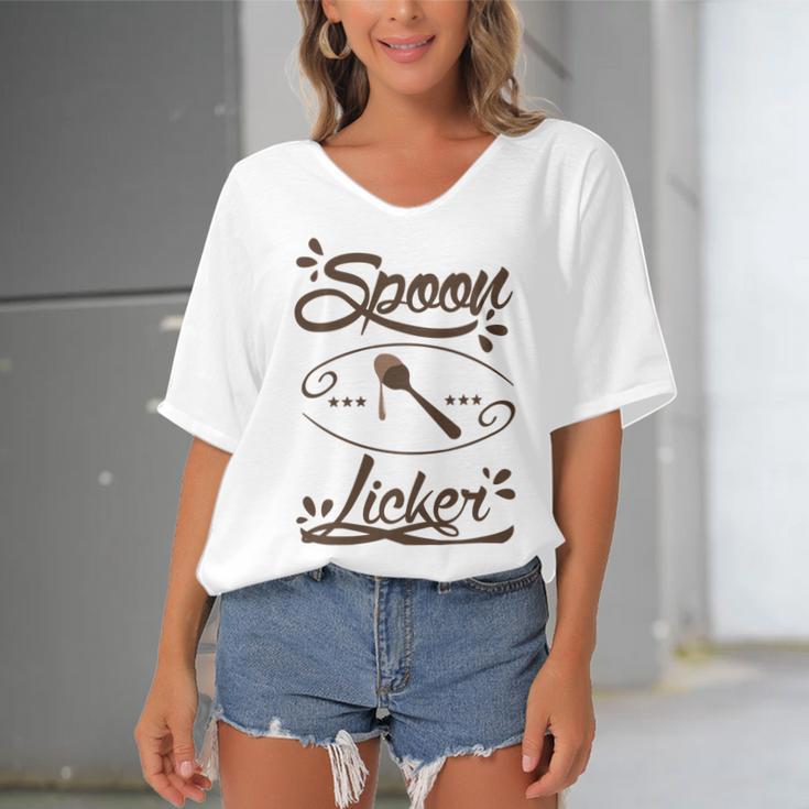 Spoon Licker 105 Trending Shirt Women's Bat Sleeves V-Neck Blouse