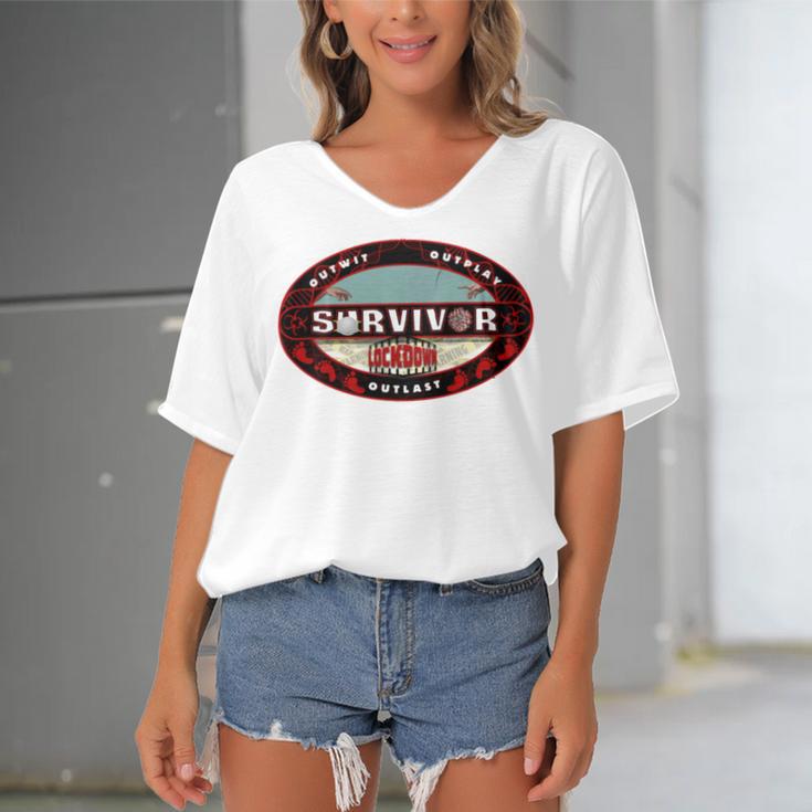 Survivor Women's Bat Sleeves V-Neck Blouse