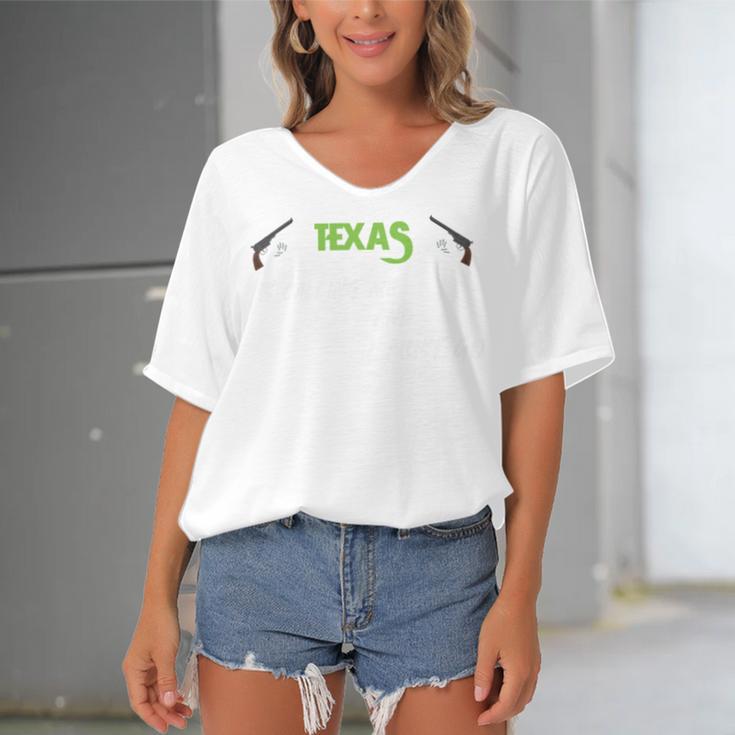 Texas Calling Me I Must Go Women's Bat Sleeves V-Neck Blouse