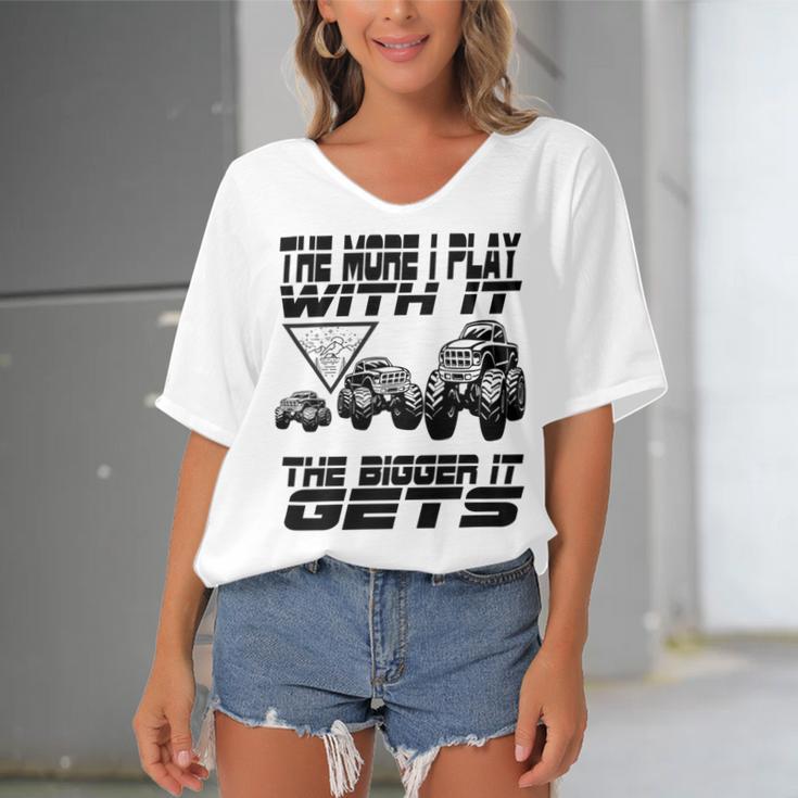 The More I Play With It The Bigger It Gets Play Big Women's Bat Sleeves V-Neck Blouse