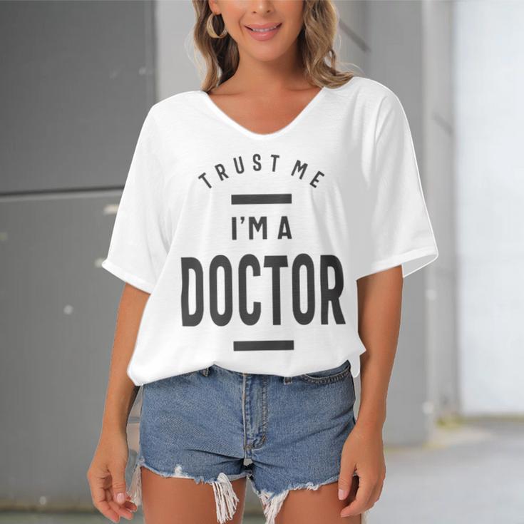 Trust Me Im A Dogtor 670 Shirt Women's Bat Sleeves V-Neck Blouse