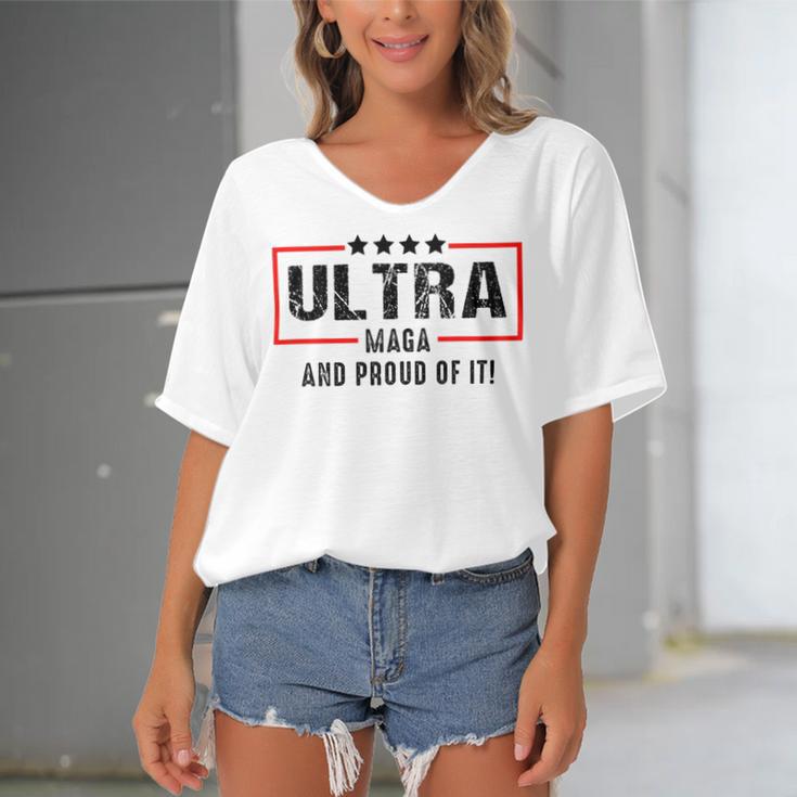 Ultra Maga And Proud Of It A Ultra Maga And Proud Of It V2 Women's Bat Sleeves V-Neck Blouse