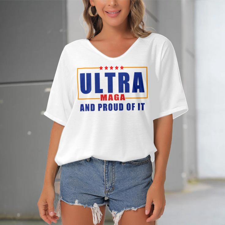 Ultra Maga And Proud Of It V11 Women's Bat Sleeves V-Neck Blouse