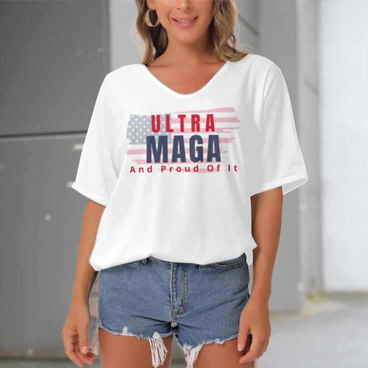 Ultra Maga And Proud Of It V17 Women's Bat Sleeves V-Neck Blouse