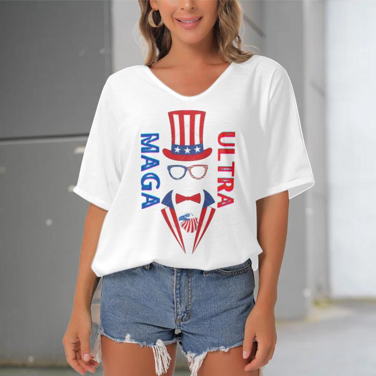 Ultra Maga And Proud Of It V20 Women's Bat Sleeves V-Neck Blouse