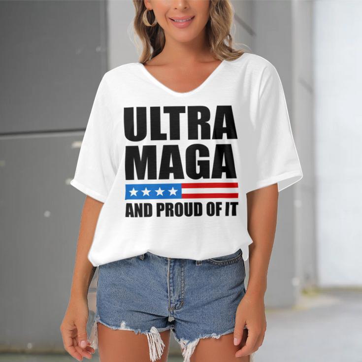 Ultra Maga And Proud Of It V22 Women's Bat Sleeves V-Neck Blouse