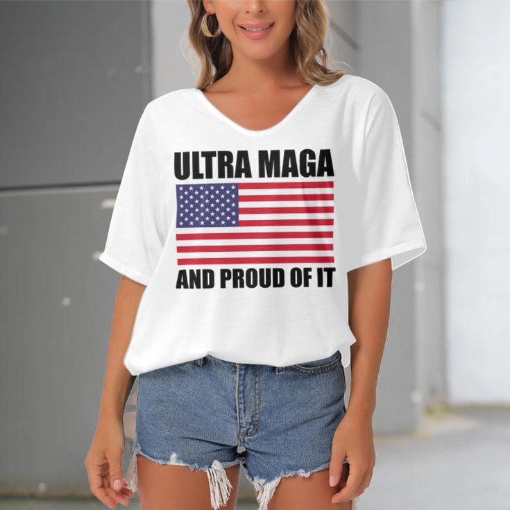 Ultra Maga And Proud Of It V23 Women's Bat Sleeves V-Neck Blouse