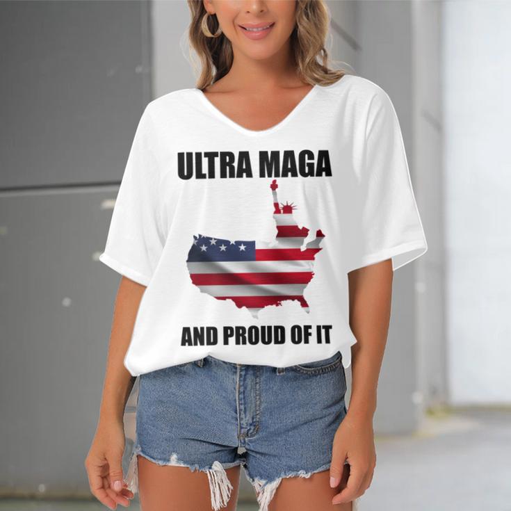 Ultra Maga And Proud Of It V3 Women's Bat Sleeves V-Neck Blouse