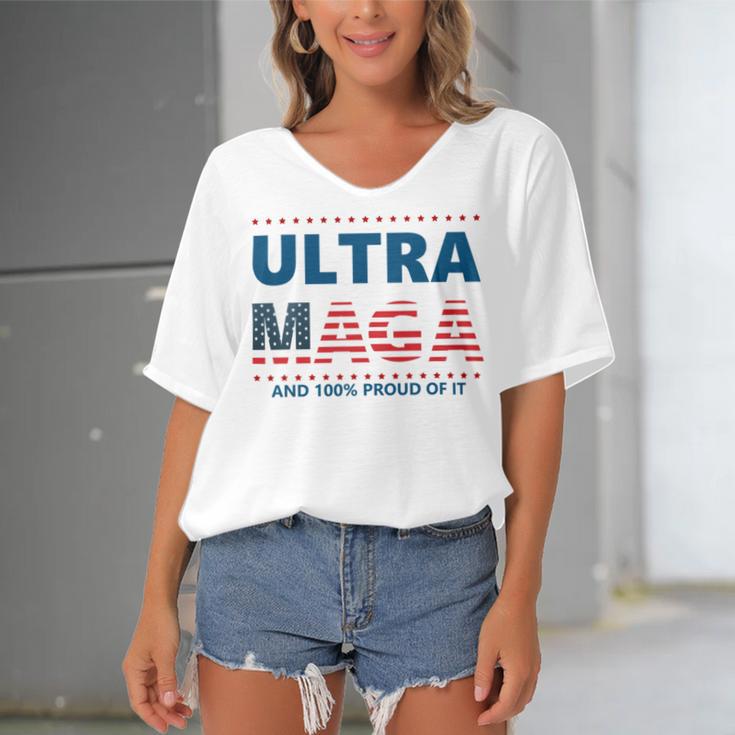 Ultra Maga And Proud Of It V5 Women's Bat Sleeves V-Neck Blouse