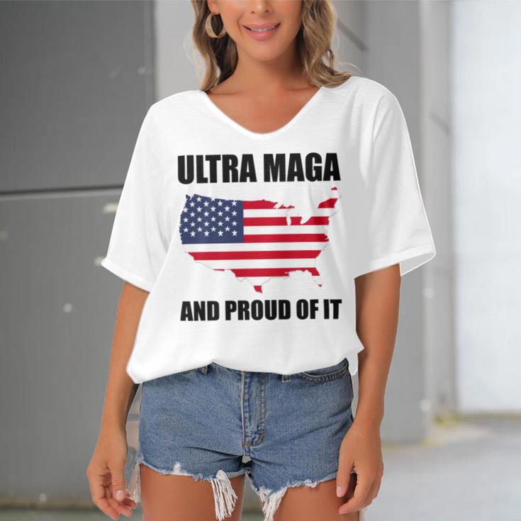 Ultra Maga And Proud Of It V6 Women's Bat Sleeves V-Neck Blouse