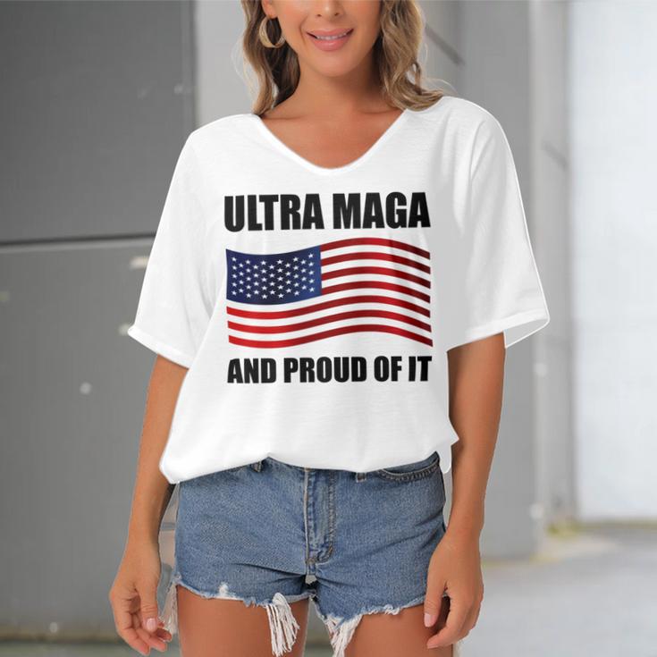 Ultra Maga And Proud Of It V7 Women's Bat Sleeves V-Neck Blouse