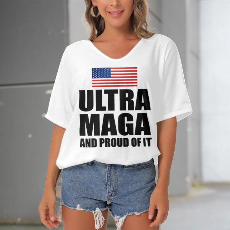 Ultra Maga And Proud Of It V8 Women's Bat Sleeves V-Neck Blouse