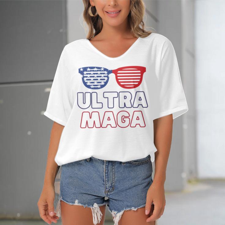 Ultra Maga V24 Women's Bat Sleeves V-Neck Blouse