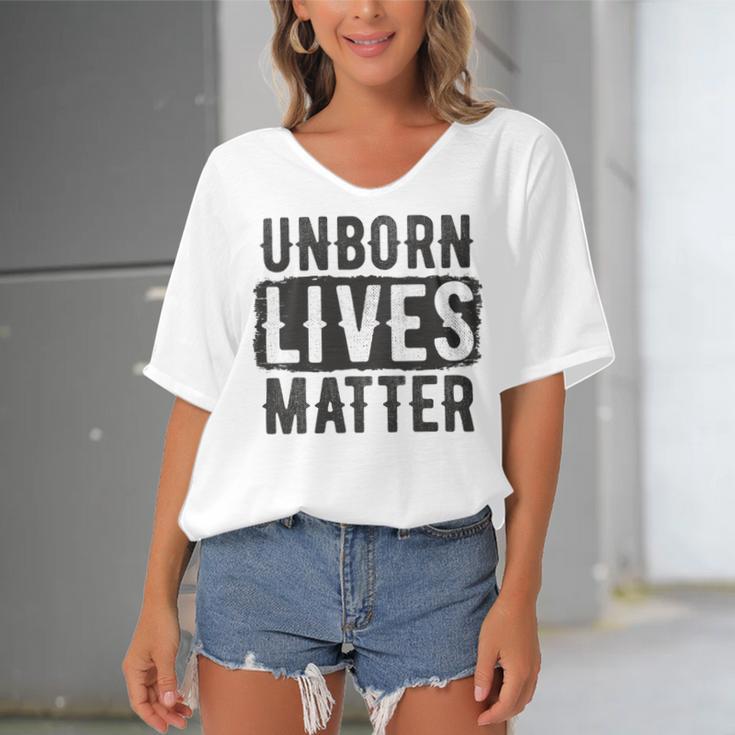 Unborn Lives Matter Women's Bat Sleeves V-Neck Blouse