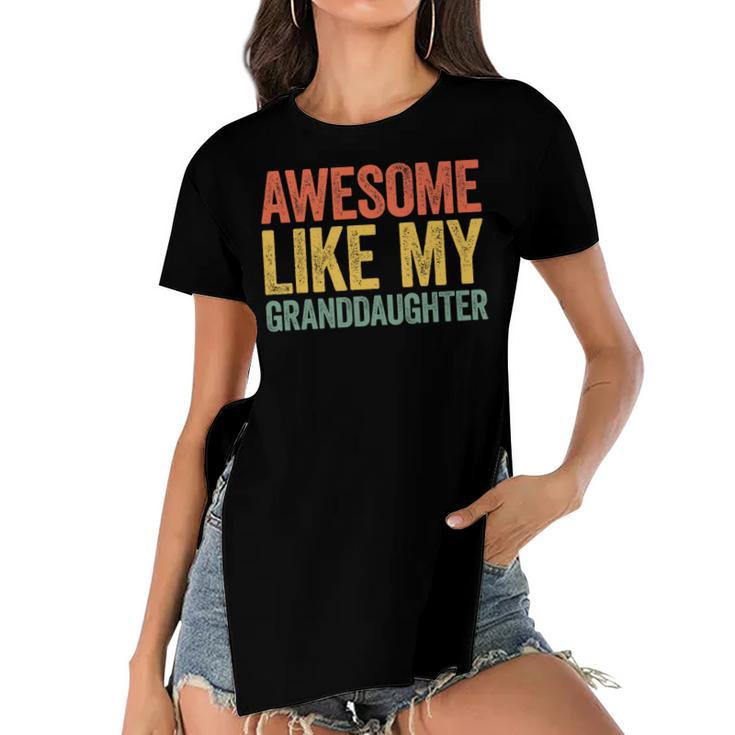 Awesome Like My Granddaughter  Parents Day    V2 Women's Short Sleeves T-shirt With Hem Split