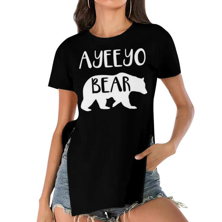 Ayeeyo Grandma Gift   Ayeeyo Bear Women's Short Sleeves T-shirt With Hem Split