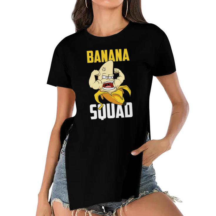 Banana Squad Funny Bananas Fruit Costume Team Women's Short Sleeves T-shirt With Hem Split