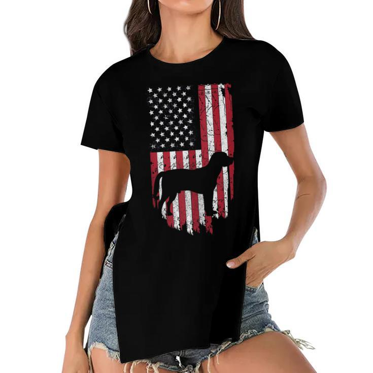 Beagle Dog Mom & Dad Usa  4Th Of July Usa Patriotic  Women's Short Sleeves T-shirt With Hem Split