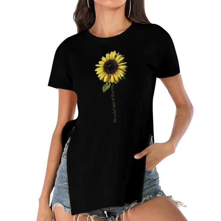 Being An Aunt Makes My Life Complete  Sunflower Gift Women's Short Sleeves T-shirt With Hem Split