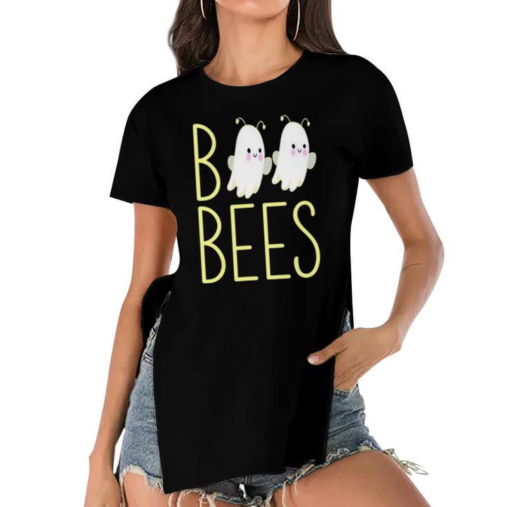 Boo Bees Halloween Costume Funny Bees Tee Women Women's Short Sleeves T-shirt With Hem Split