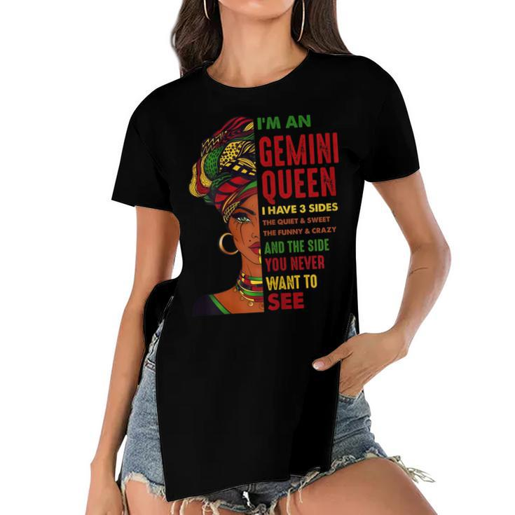 Born In May 21 June 20 Birthday Gemini African Girl   Women's Short Sleeves T-shirt With Hem Split