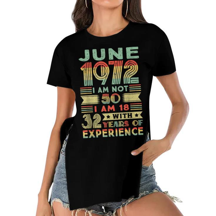 Born June 1972 50Th Birthday Made In 1972 50 Year Old  Women's Short Sleeves T-shirt With Hem Split