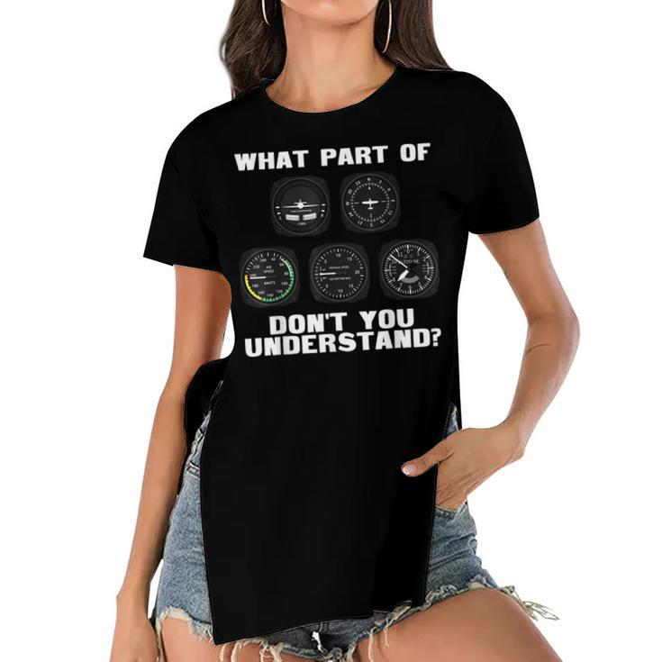 Funny Pilot Design For Men Women Airplane Airline Pilot  V2 Women's Short Sleeves T-shirt With Hem Split
